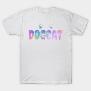 Rainbow DOGCAT. Are Cat and Dog Friends? T-Shirt